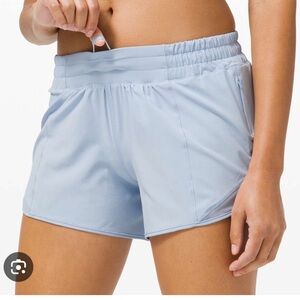 Blue linen 4inch Hotty Hot Shorts